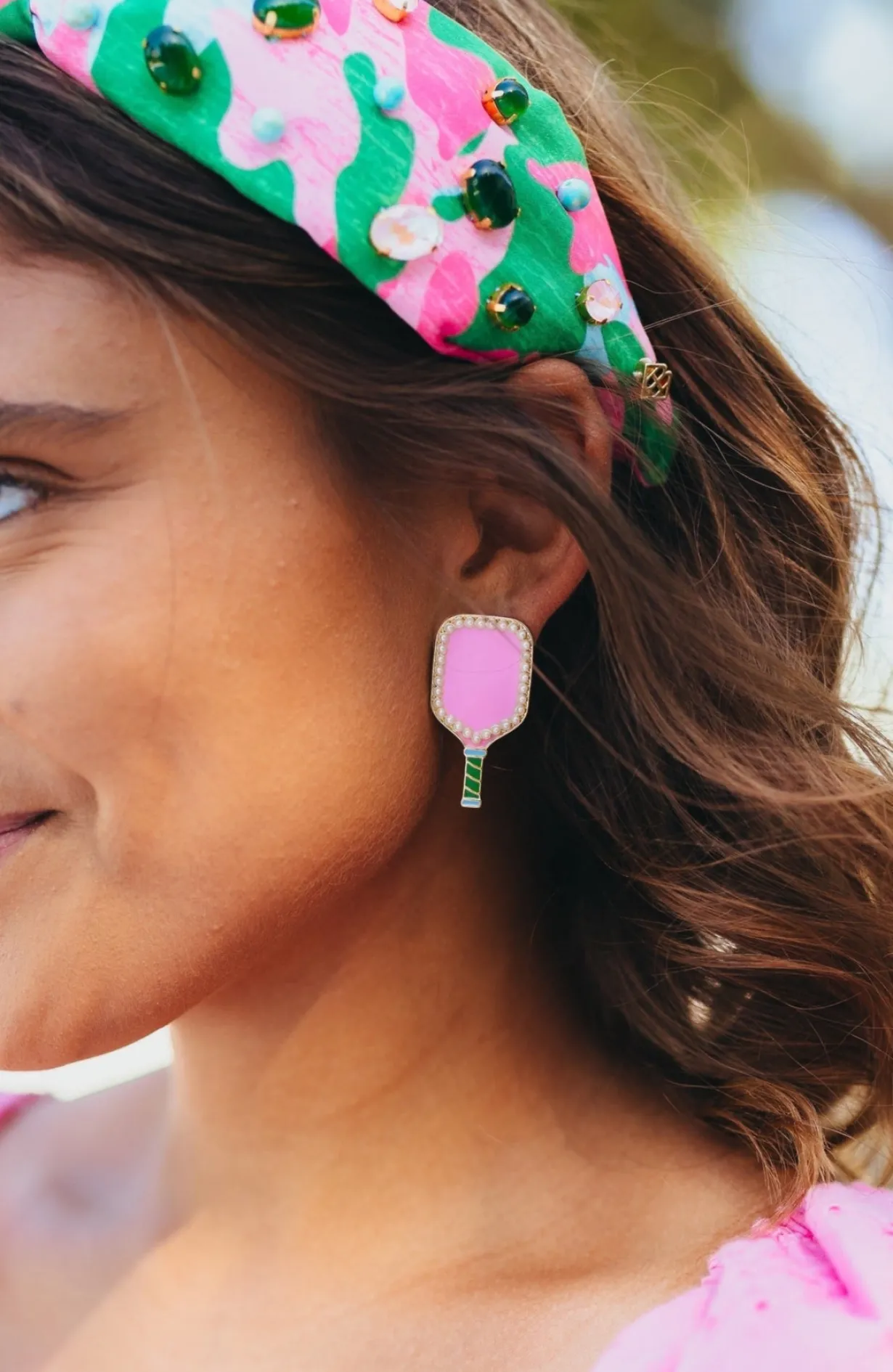fan_gear_pickleball_paddl_1.webp Fan Gear Pickleball Paddle Stud Earrings-Brianna Cannon New