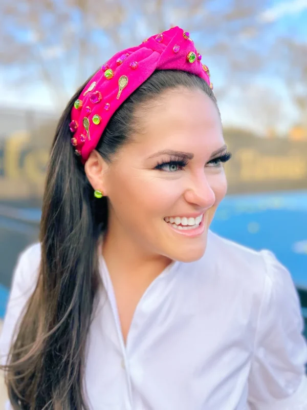 Fan Gear Tennis Headband in Hot Pink-Brianna Cannon Clearance