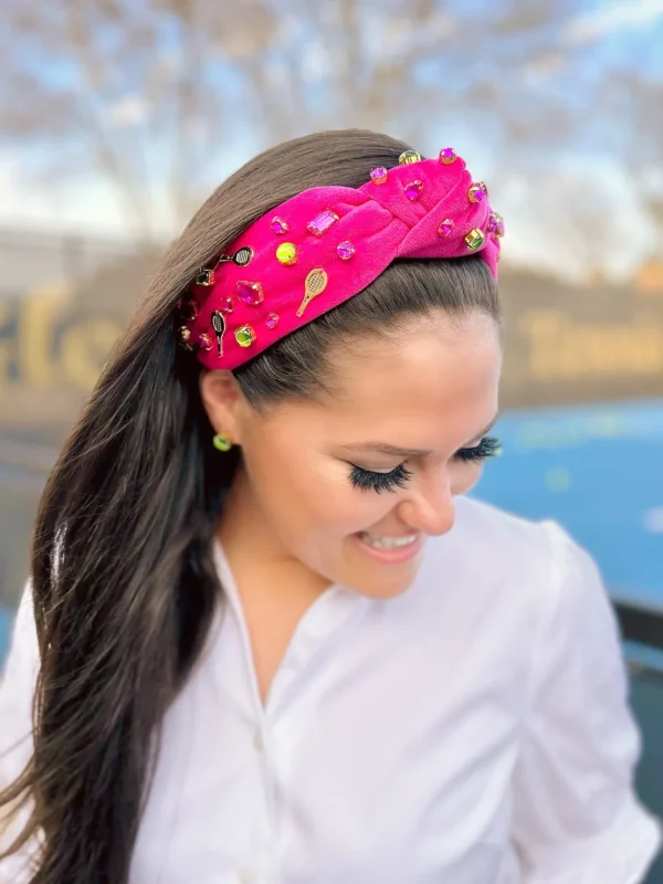 Fan Gear Tennis Headband in Hot Pink-Brianna Cannon Clearance