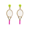 Fan Gear Tennis Racquet Earrings with Tennis Ball Top-Brianna Cannon Discount