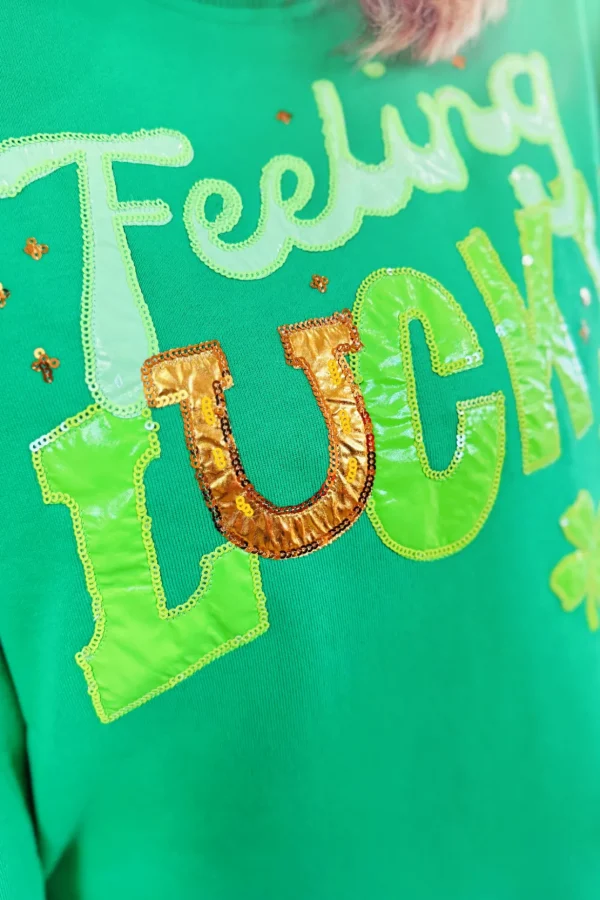 Feelin’ Lucky Rainbow Stripe Sweatshirt-Brianna Cannon Sale