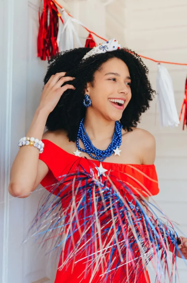 Firework Celebration Headband - White-Brianna Cannon Clearance