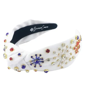 Firework Celebration Headband - White-Brianna Cannon Clearance
