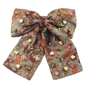 Floral Butterfly Bow Barrette With Crystals-Brianna Cannon Hot