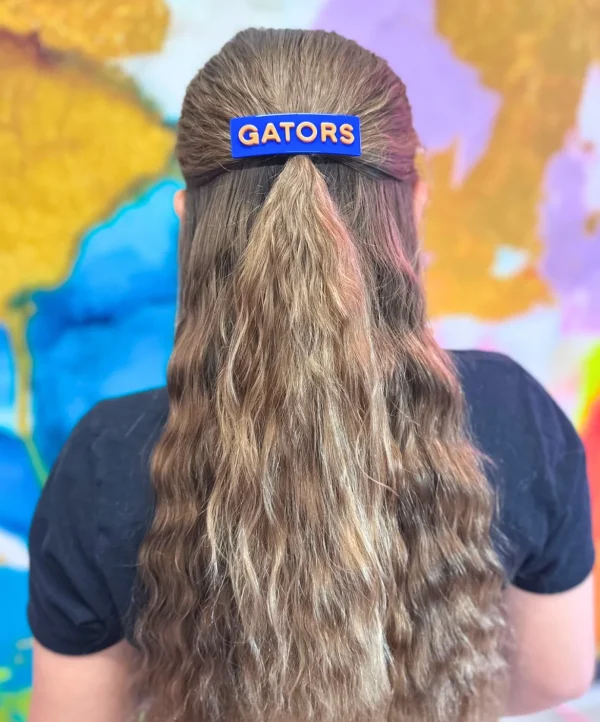 Florida Blue GATORS Rectangle Barrette Clip-Brianna Cannon Fashion