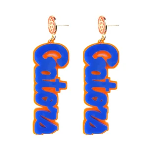 Florida Blue Gators Script Earrings-Brianna Cannon New