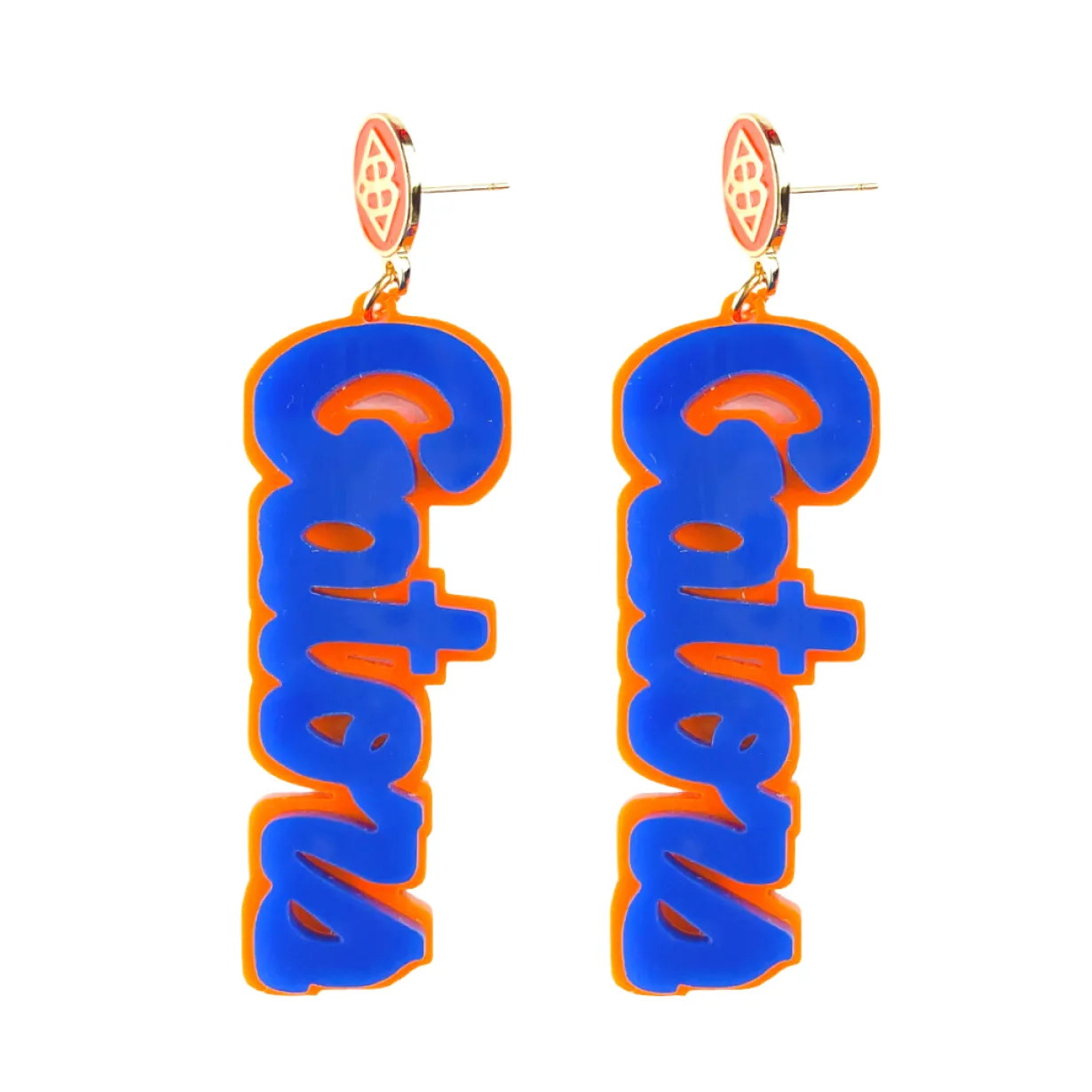 florida_blue_gators_scrip_0.webp Florida Blue Gators Script Earrings-Brianna Cannon New