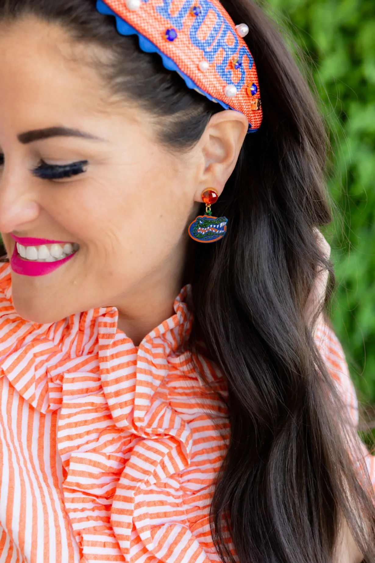 florida_mini_gator_logo_e_1.webp Florida Mini Gator Logo Earrings-Brianna Cannon Outlet