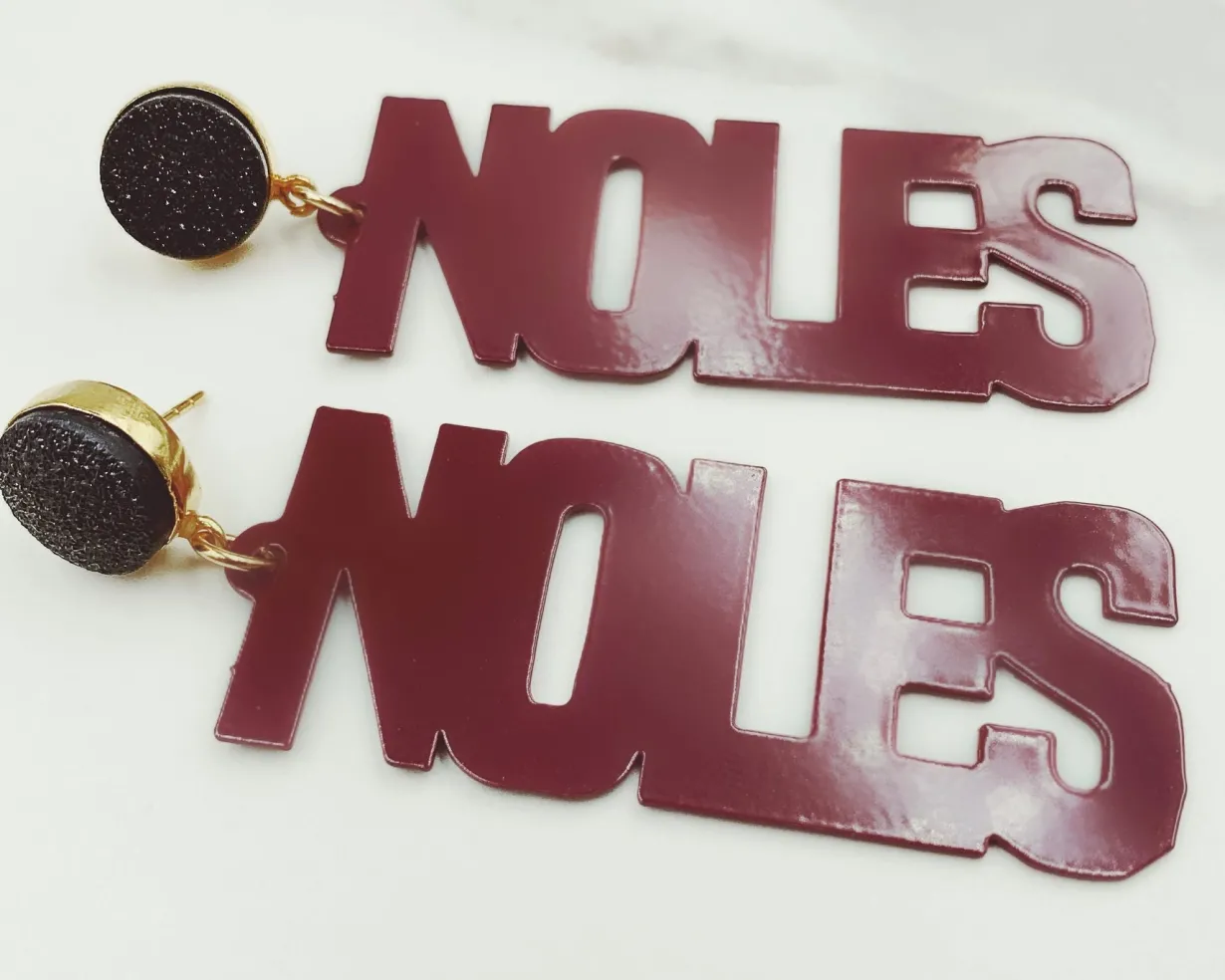 florida_state_garnet_nole_2-1.webp Florida State Garnet NOLES Earrings with Black Druzy-Brianna Cannon Fashion