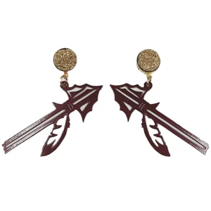 Florida State Garnet Spear Earrings with Gold Druzy-Brianna Cannon Sale