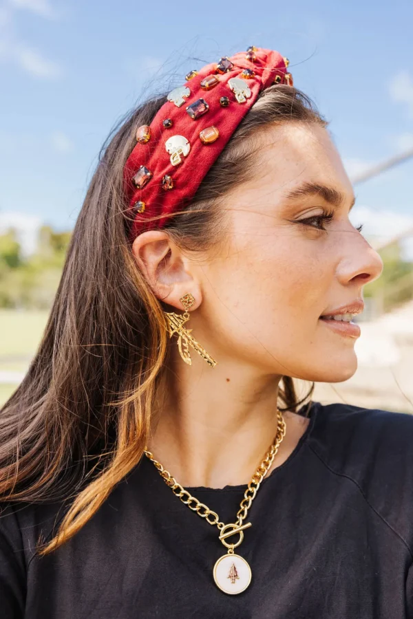 Florida State Gold Logo Spear Earring with BC Logo-Brianna Cannon Sale