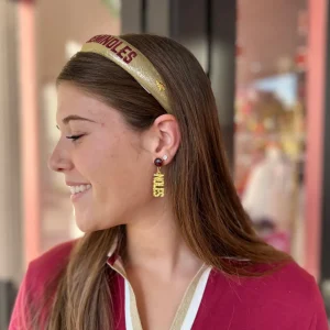 Florida State Gold Thin Embroidered Headband-Brianna Cannon Clearance