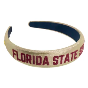 Florida State Gold Thin Embroidered Headband-Brianna Cannon Clearance