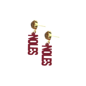 Florida State Mini Garnet NOLES Earrings-Brianna Cannon Clearance