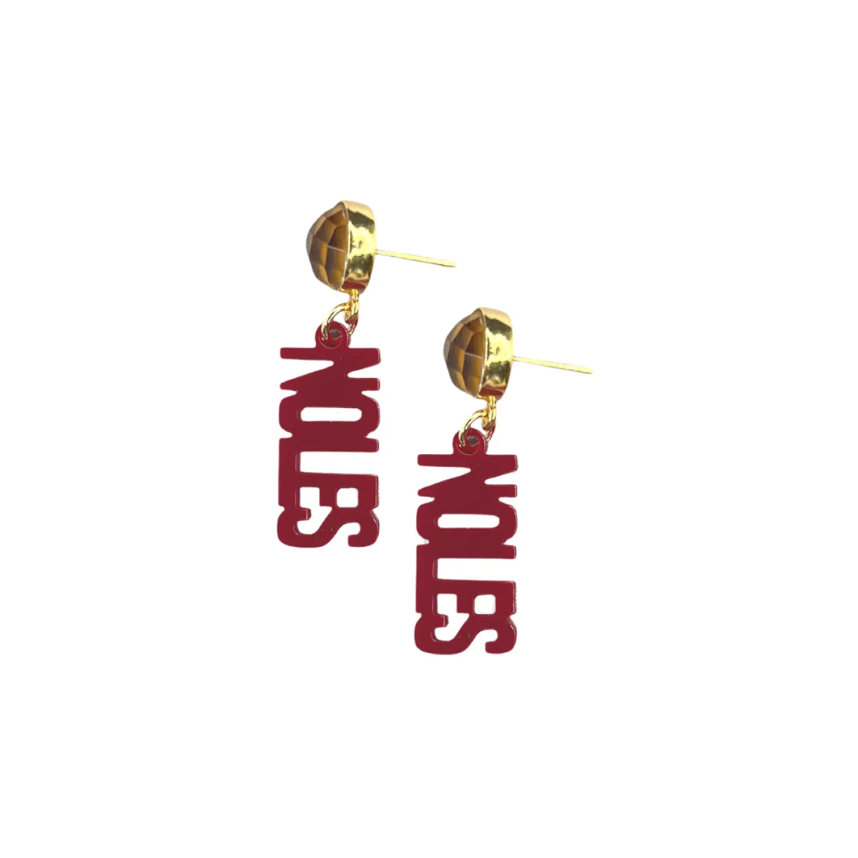 florida_state_mini_garnet_0-1.webp Florida State Mini Garnet NOLES Earrings-Brianna Cannon Clearance