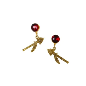 Florida State Mini Gold Glitter Spear Earrings-Brianna Cannon New