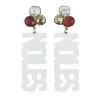 Florida State White NOLES Earrings with 3 Gemstones-Brianna Cannon Best