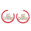 Georgia GO DAWGS Red Pavé Hoop Earrings-Brianna Cannon Fashion