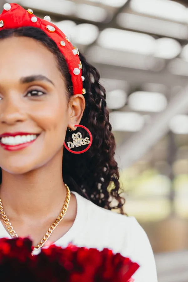 Georgia GO DAWGS Red Pavé Hoop Earrings-Brianna Cannon Fashion