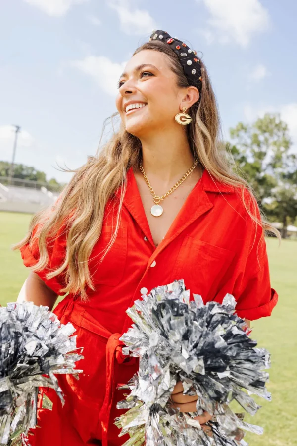 Georgia Gold Power G Earring with BC Logo-Brianna Cannon Discount