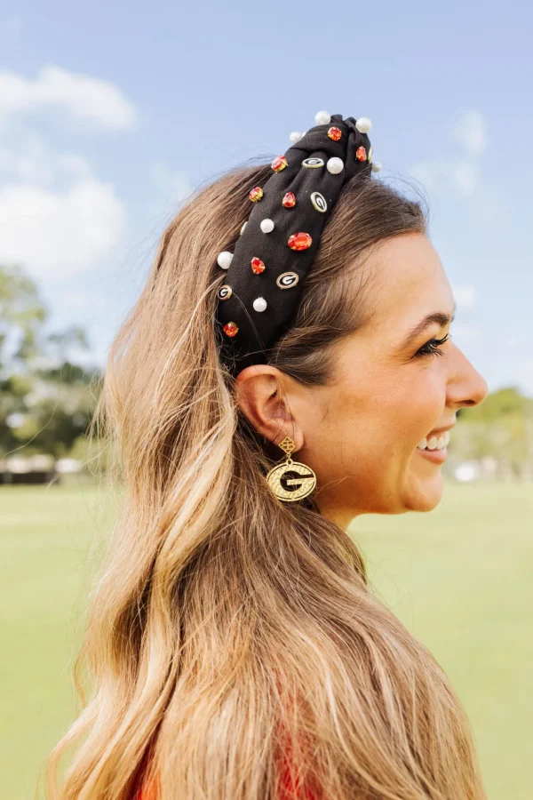 Georgia Gold Power G Earring with BC Logo-Brianna Cannon Discount