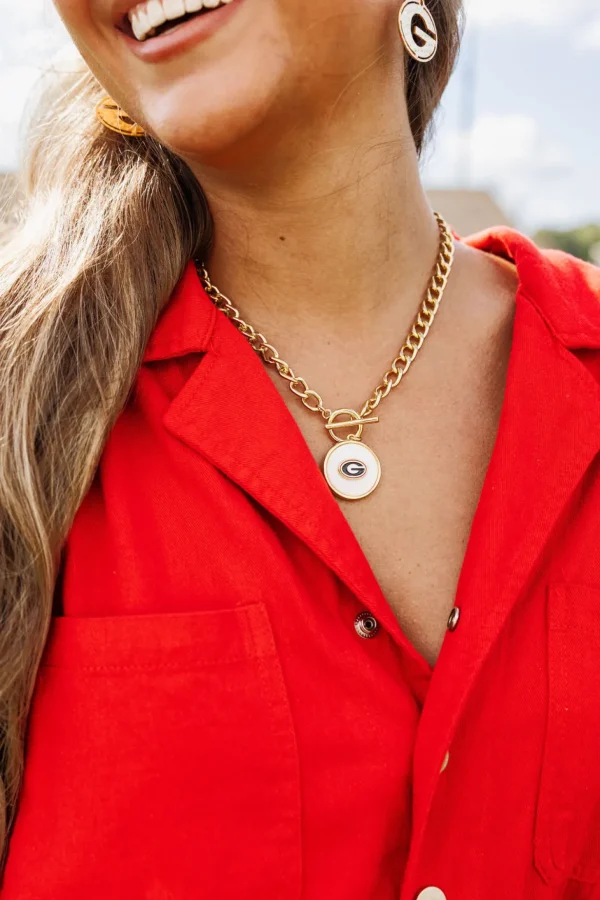 Georgia Gold Power G Earring with BC Logo-Brianna Cannon Discount