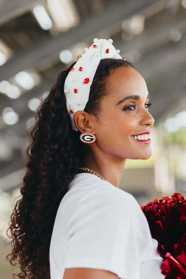 Georgia Pavé Logo Studs-Brianna Cannon Clearance