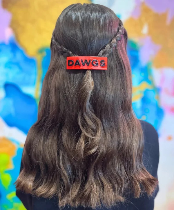 Georgia Red DAWGS Rectangle Barrette Clip-Brianna Cannon Clearance