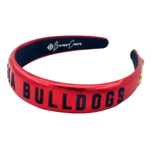 Georgia Red Metallic Thin Embroidered Headband-Brianna Cannon Outlet