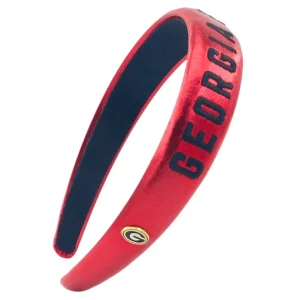 Georgia Red Metallic Thin Embroidered Headband-Brianna Cannon Outlet