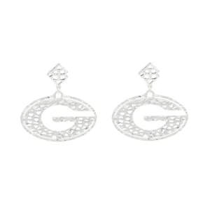 Georgia Silver Power G Earring with BC Logo-Brianna Cannon Sale