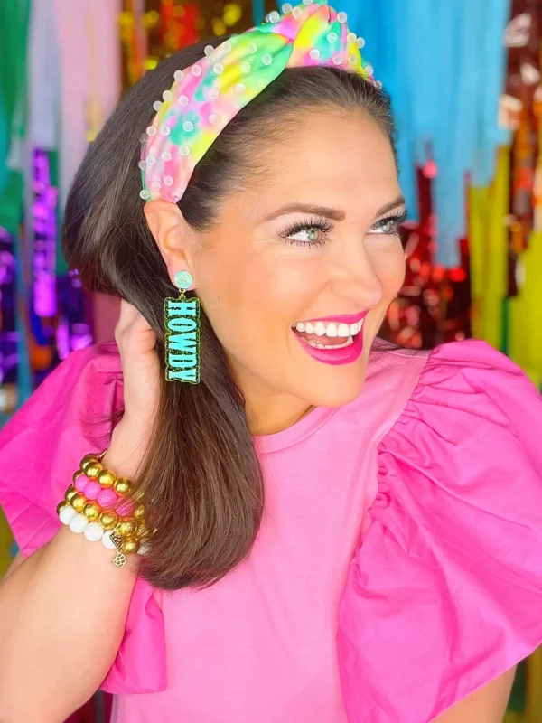 Glitter Howdy Earrings-Brianna Cannon Online
