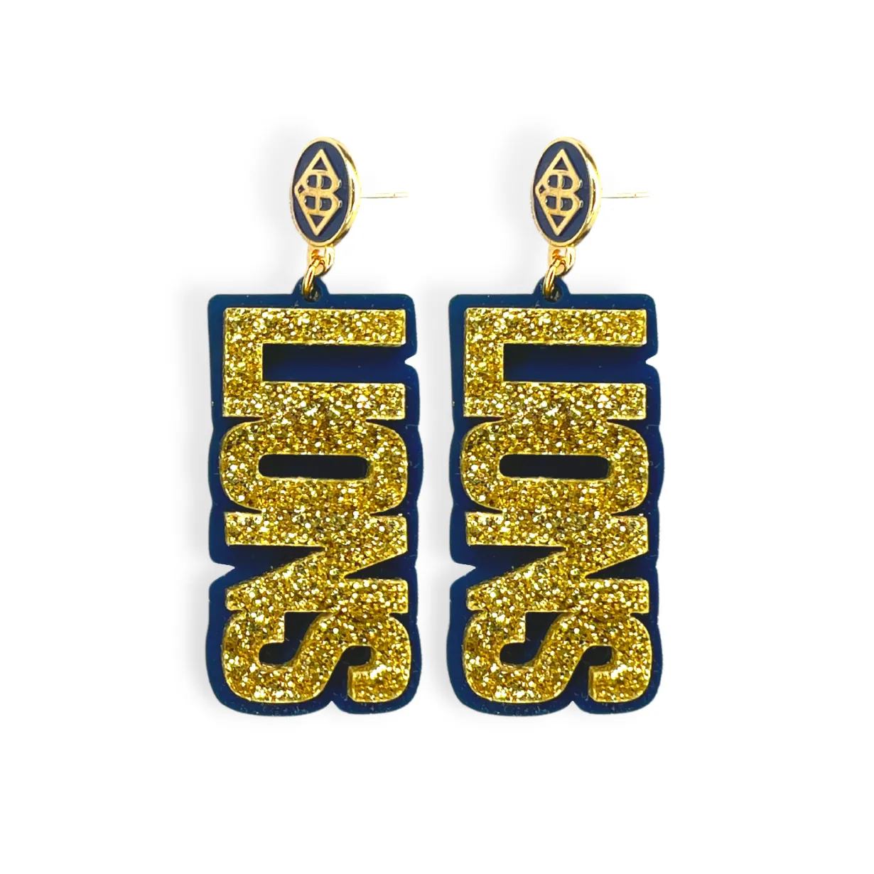 gold_and_navy_lions_earri_0.webp Gold and Navy LIONS Earrings-Brianna Cannon Discount
