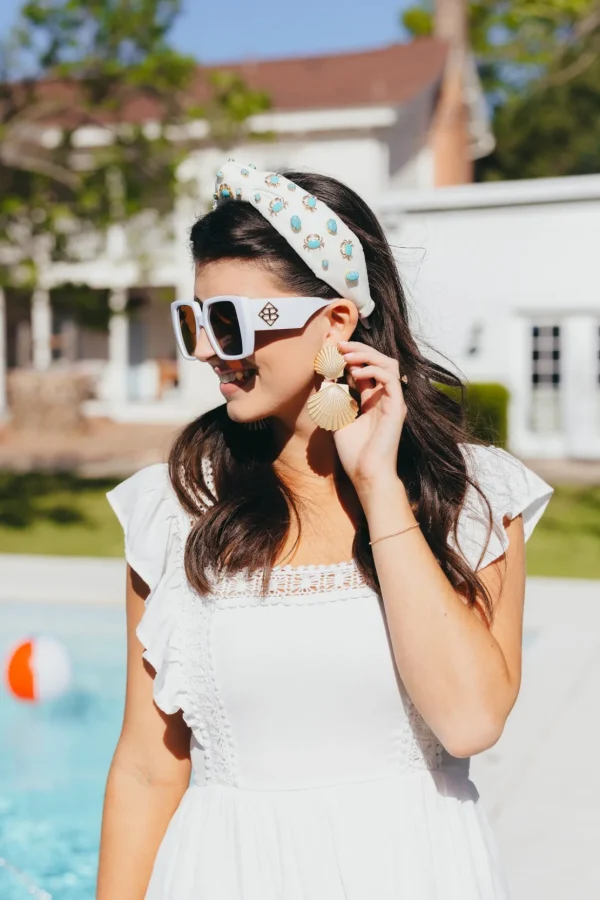 Gold Shell Drop Earrings-Brianna Cannon Best