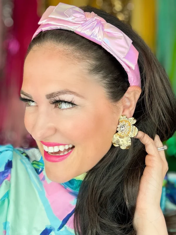 Golden Bloom Statement Earrings in White-Brianna Cannon Online