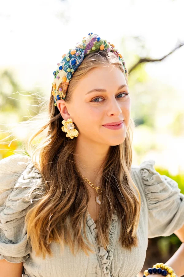 Golden Bloom Statement Earrings in White-Brianna Cannon Online