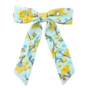 Golden Cali Flowers Bow Barrette-Brianna Cannon Outlet