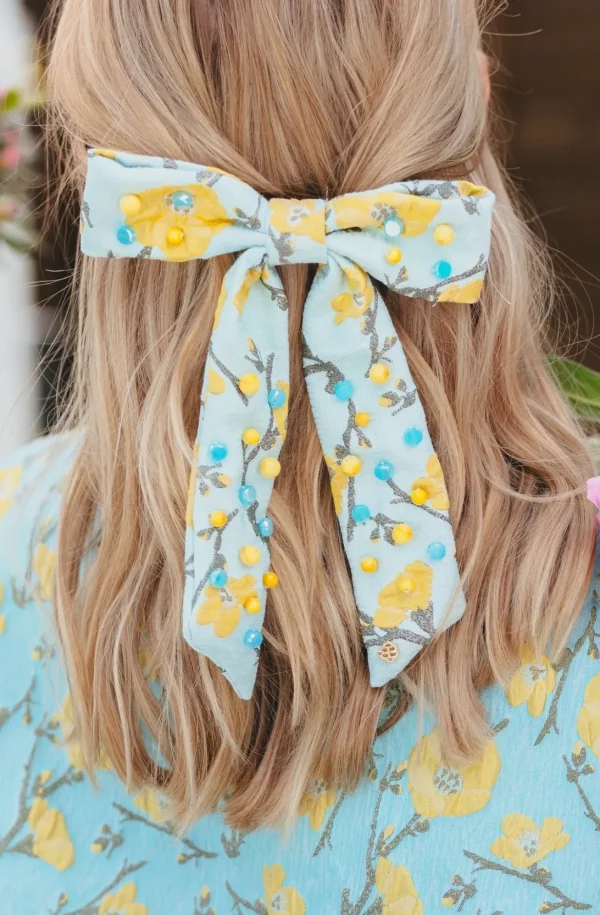 Golden Cali Flowers Bow Barrette-Brianna Cannon Outlet