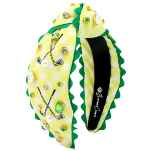 Golf Social Club Yellow Gingham Headband-Brianna Cannon Fashion