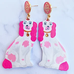 Grandmillennial Collection - Staffordshire Spaniel Earrings (MULTIPLE COLORS)-Brianna Cannon Online