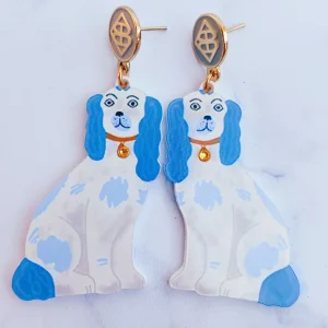 Grandmillennial Collection - Staffordshire Spaniel Earrings (MULTIPLE COLORS)-Brianna Cannon Online