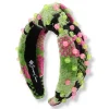 Green & Pink Knit Headband with Beads-Brianna Cannon New