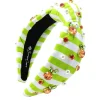 Green & White Striped Orange Fruit Headband-Brianna Cannon Online