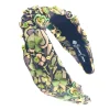 Green Brocade Headband With Shamrocks and Crystals-Brianna Cannon Discount
