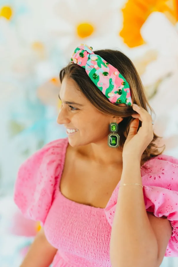 Green Crystal Drop Earrings-Brianna Cannon Clearance