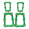 Green Enamel Bamboo Earrings-Brianna Cannon Discount