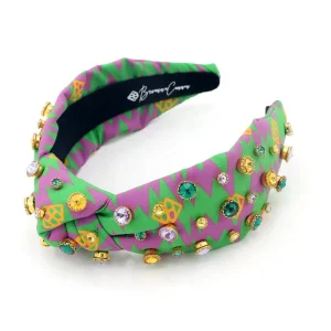 Green, Purple & Gold BC Headband With Crystals-Brianna Cannon Fashion