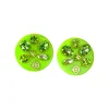 Green Resin Dot Studs with Green Crystals-Brianna Cannon Best