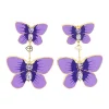 Hand Painted Butterfly Earrings in Purple-Brianna Cannon Fashion