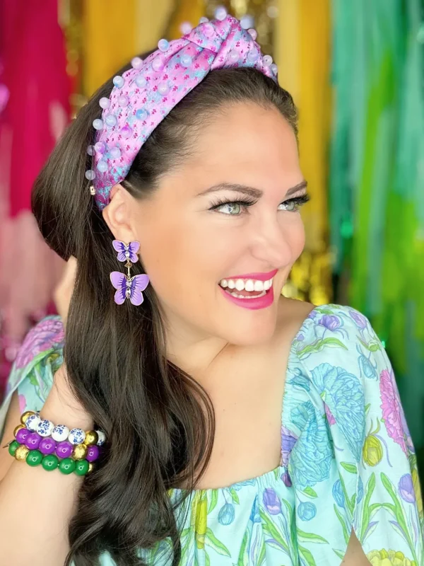 Hand Painted Butterfly Earrings in Purple-Brianna Cannon Fashion
